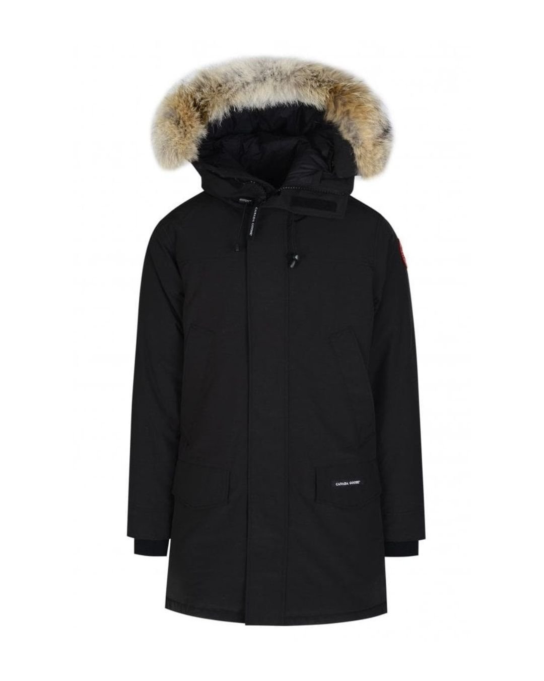 Mens Canada Goose Langford Fur Hooded Classic Label Parka Black