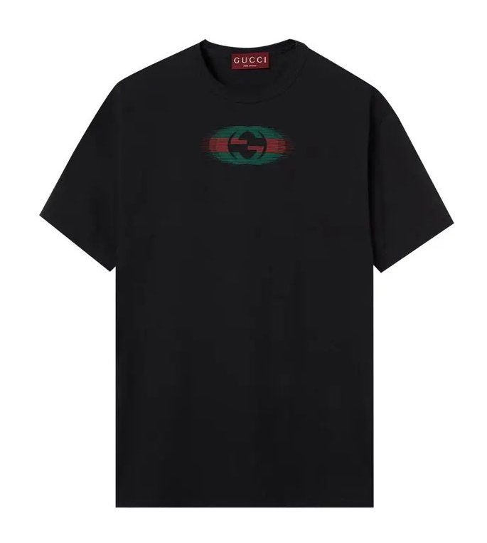 Mens Black Gucci Vintage Textured Logo Print Cotton Jersey T-Shirt 