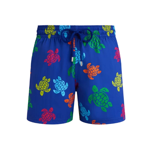 Mens Vilebrequin Moorea Macro Ronde Des Tortues Multicoloured Turtles Blue Swim Beach Shorts
