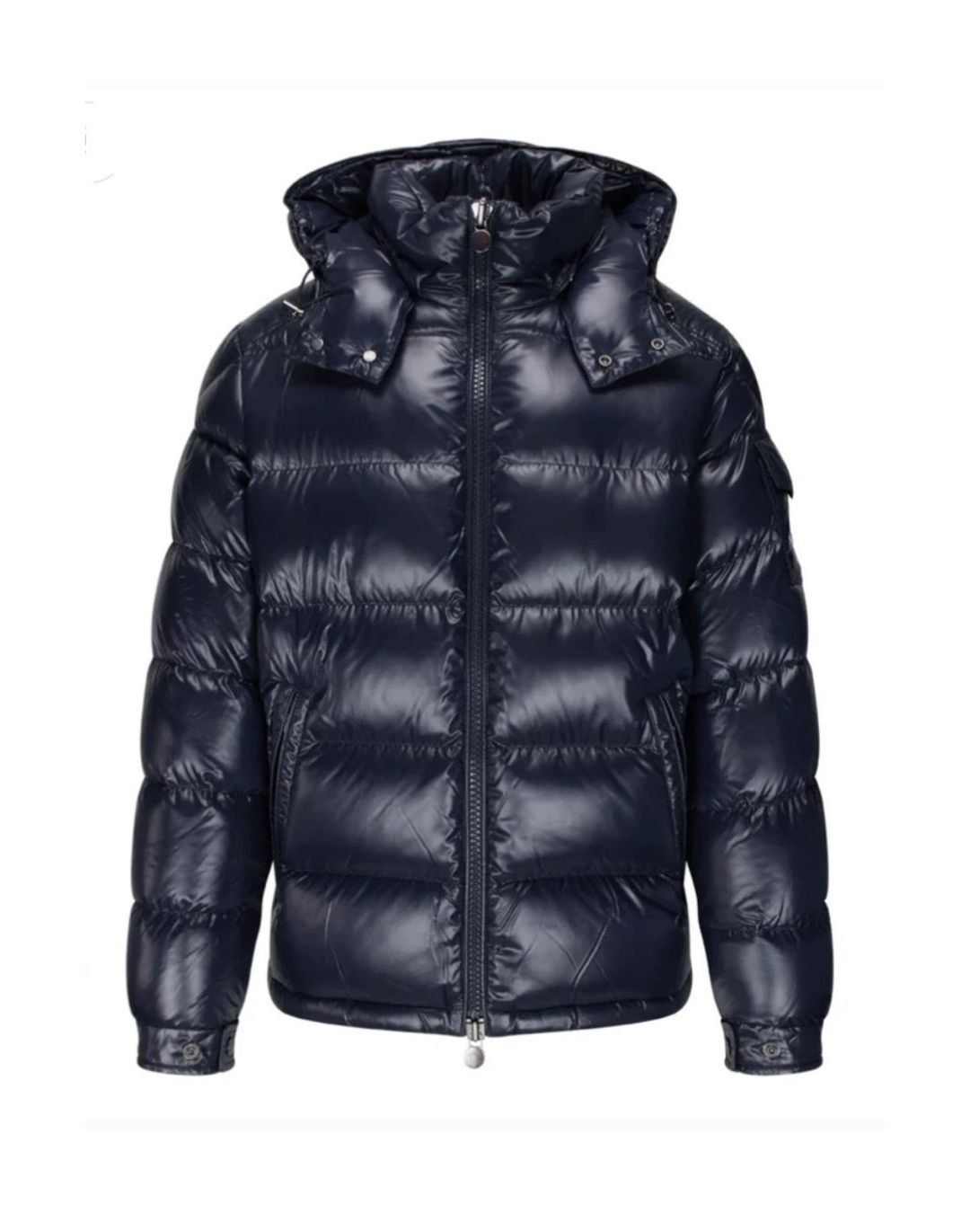 Men's Navy Blue Moncler Maya Hooded Short Padded Jacket