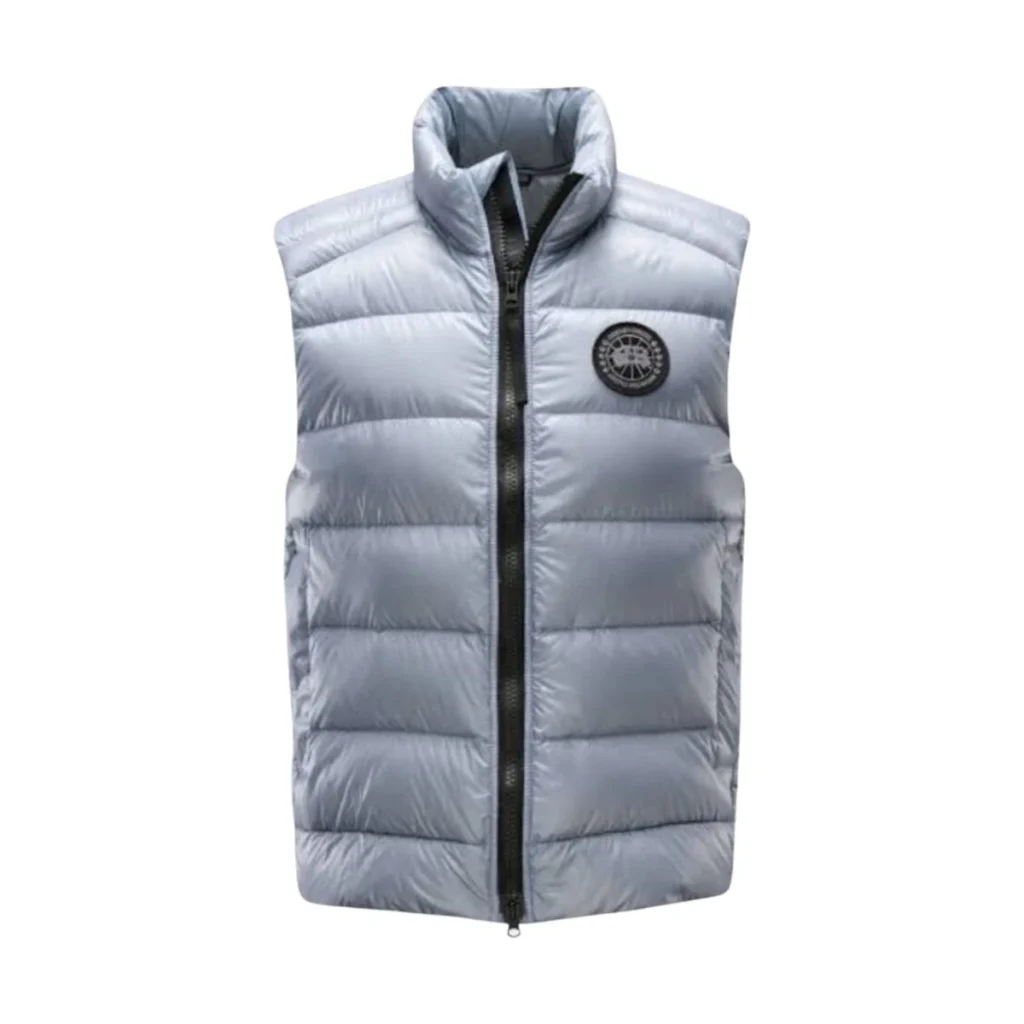 Mens Canada Goose Classic Label Crofton Grey Padded Puffer Vest Gilet