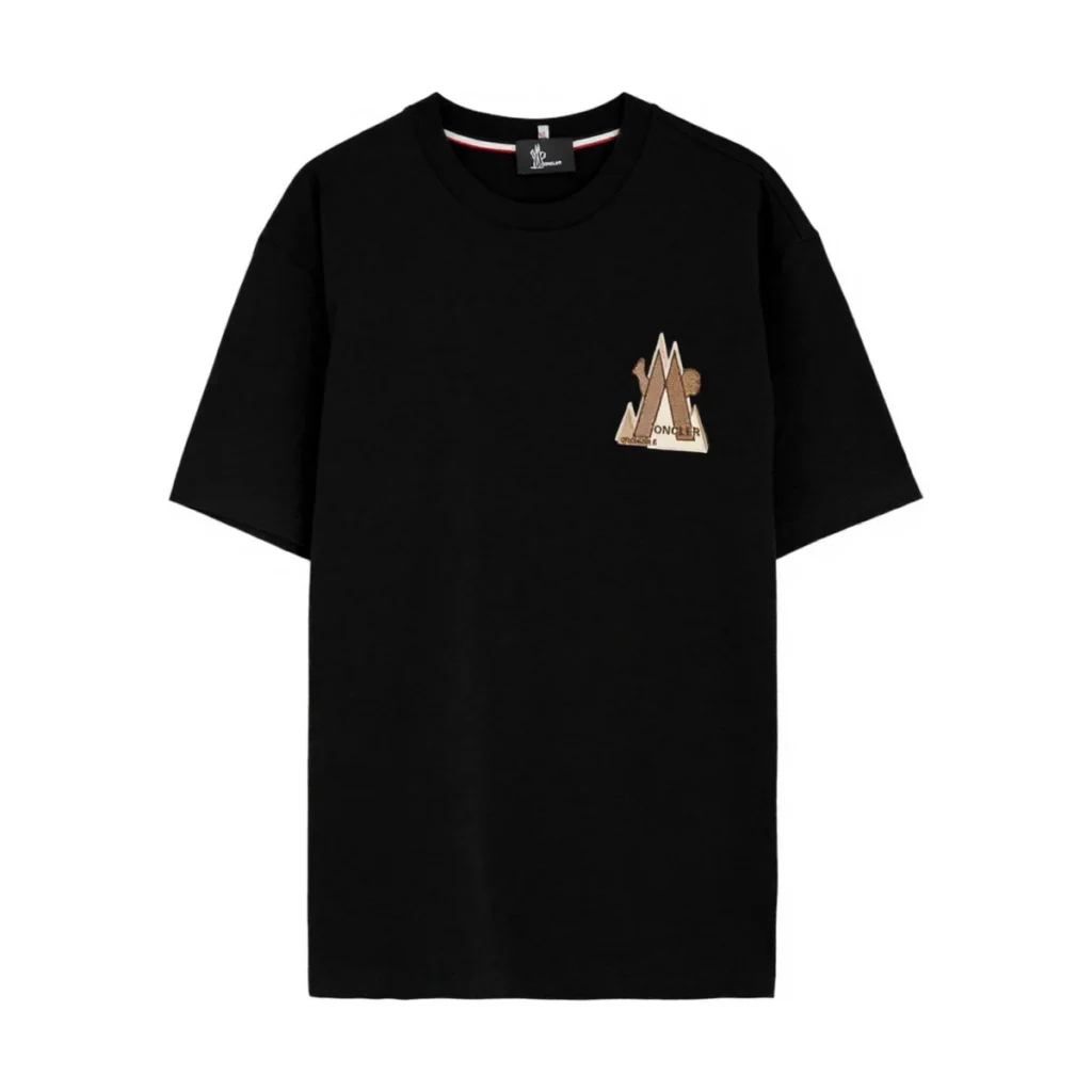 Mens Black Moncler Grenoble Day-namic Logo Patch Cotton Short Sleeve T-Shirt