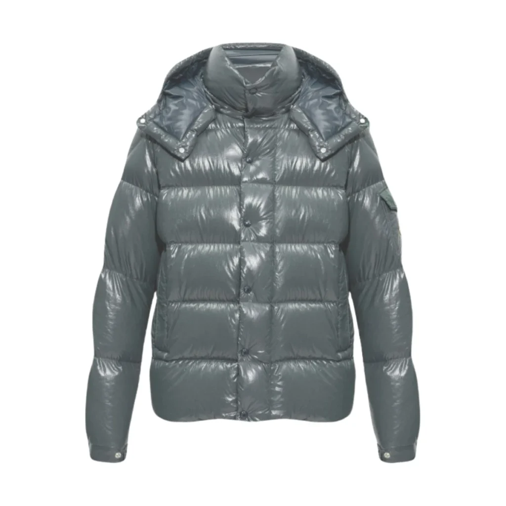 Mens Dark Green Moncler Maya Hooded Short Padded Jacket