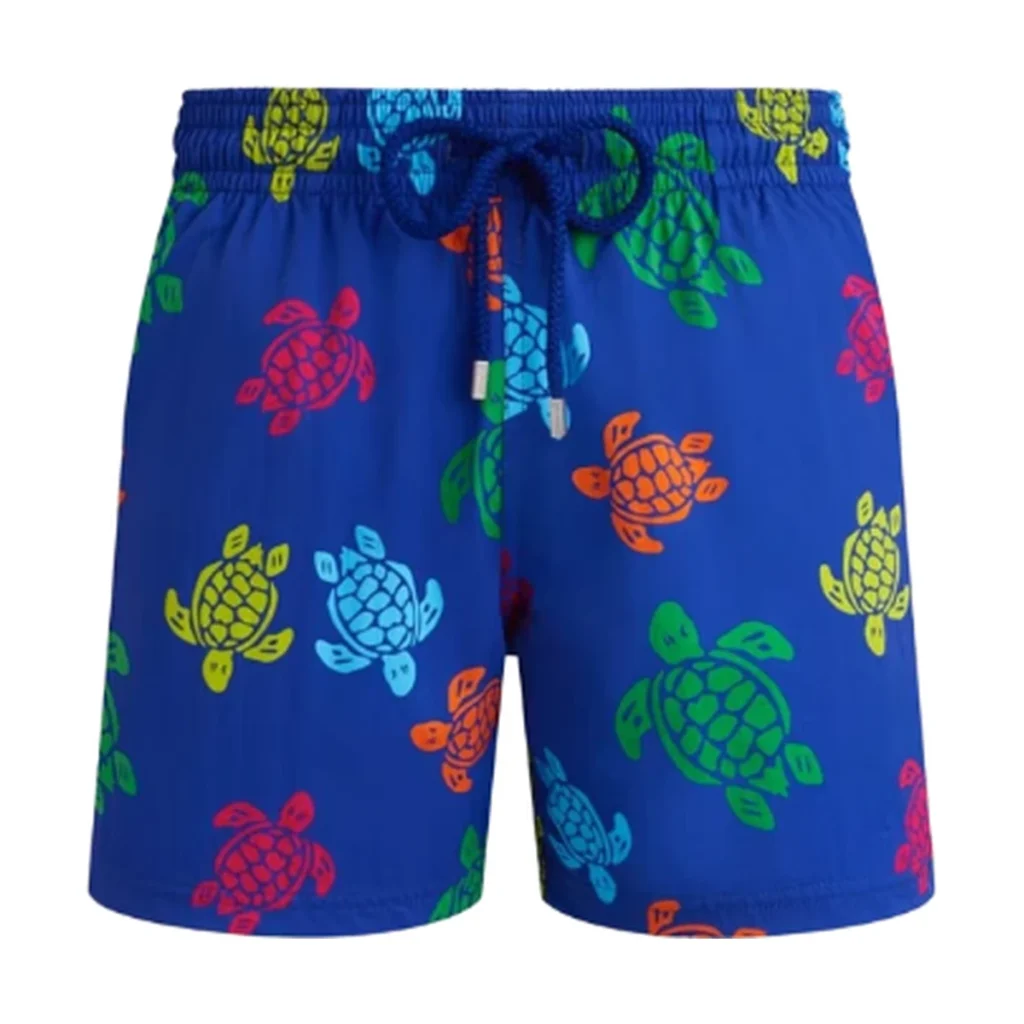Vilebrequin Moorea Macro Ronde Des Tortues Multicoloured Turtles Marrakech Blue Swim Shorts