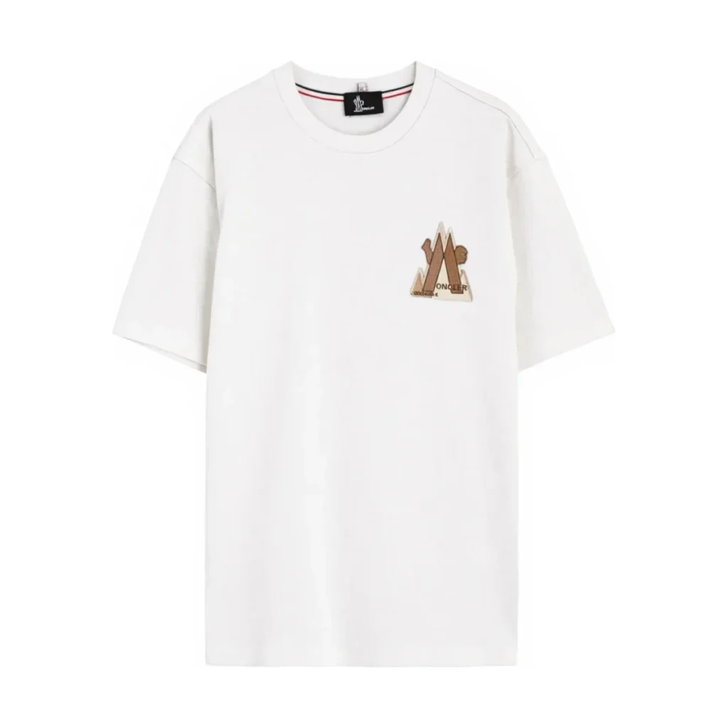 Mens White Moncler Grenoble Day-namic Logo Patch Cotton Short Sleeve T-Shirt