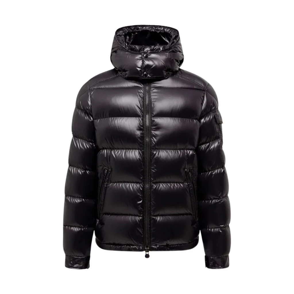 Mens Black Moncler Maya Hooded Padded Puffer Jacket